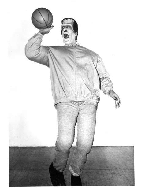 Fred Gwynne Herman Munster Munsters Basketball Photo 72 Black And