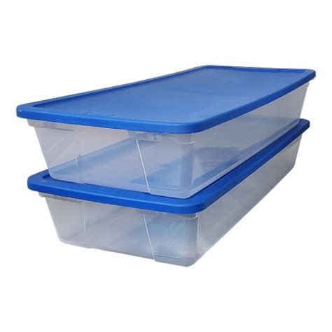 Homz Snaplock 41 Qt Stackable Plastic Storage Container W Lid Blue 4