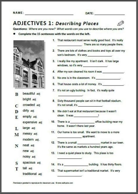 Describing Places Worksheets Gcse English Gcse English Language