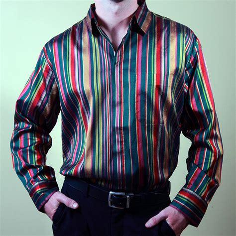 Celebration striped Silk Mens Shirt | Shubrah