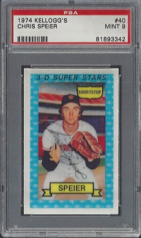 Kellogg S Chris Speier San Francisco Giants Psa Mint