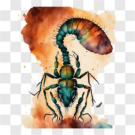 Download Colorful Abstract Scorpion Painting Png Online Creative Fabrica