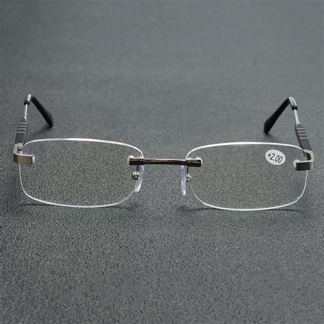 Aluminum-magnesium Alloy Reading Glasses Frameless HD Resin Lenses Presbyopic Glasses – Alexnld.com