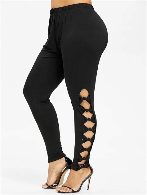 Buy Wipalo Plus Size Bowknot Insert Leggings High Rise