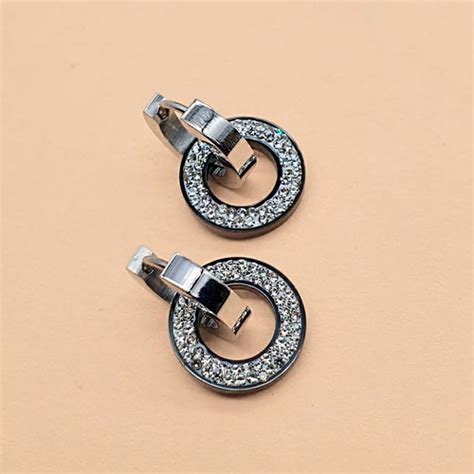 Серьги-кольца из медицинской стали женские День-Ночь Steel Evolution ss ...