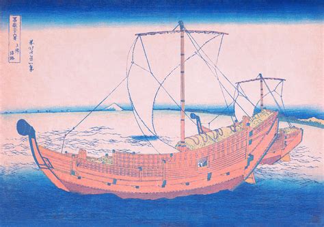 At Sea Off Kazusa Painting By Katsushika Hokusai Pixels