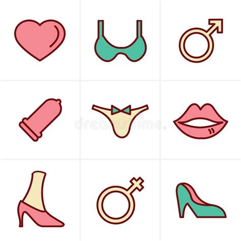 Icons Style Sex And XXX Icons Set Vector Design Stock Vector