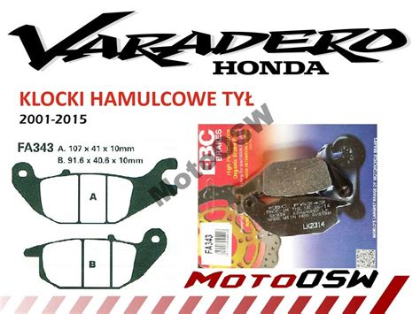 Honda Varadero Xl Klocki Hamulcowe Ty Tylne Nowe Top Hq Za