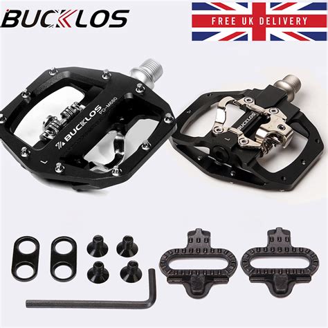 Bucklos Mountain Bike Pedals Lock Flat Bicycle Pedal For Spd Dual