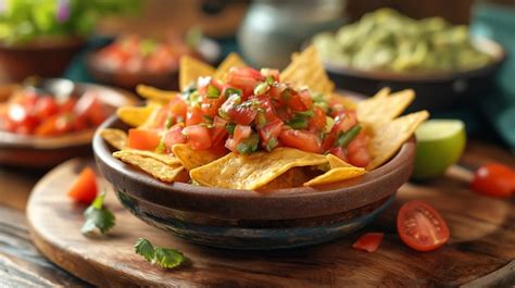 Premium Photo Tomato Salsa And Nachos Traditional Mexican Food