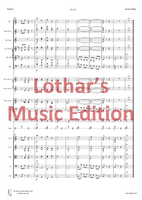 Strauss Annen Polka Youth Orchestra Lothar S Music Edition