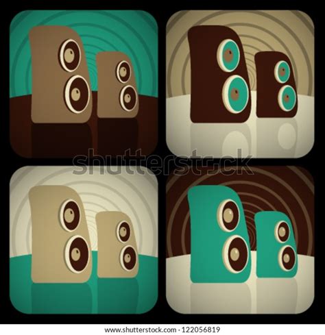 Vector Retro Loudspeakers Design Stock Vector Royalty Free 122056819