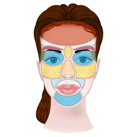 Facial Reflexology Chart Stock Illustrations 9 Facial Reflexology