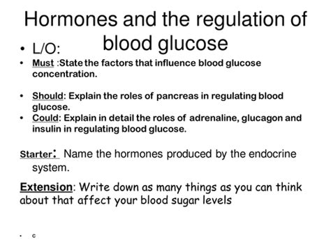 A2 Biology Hormones And Blood Glucose Teaching Resources