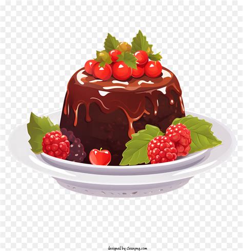 Pudim De Natal Pudim De Chocolate Sobremesa Png Transparente Gr Tis