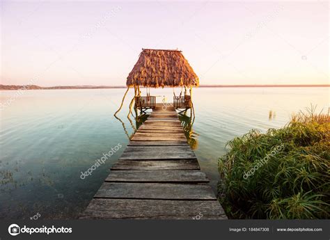 Sunset Scene Lake Peten Itza Guatemala Central America Stock Photo by ...