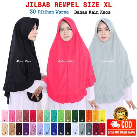 Jual Jilbab Instan Bergo Kerudung Rempel Hijab Size Xl Bahan Kaos Anak