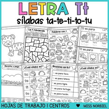 Letra T S Labas Con T Ta Te Ti To Tu Spanish Letter Of The Week