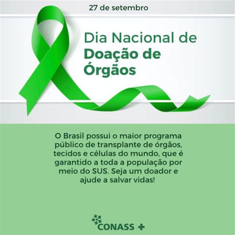 27 De Setembro Dia Nacional Da Doação De Órgãos