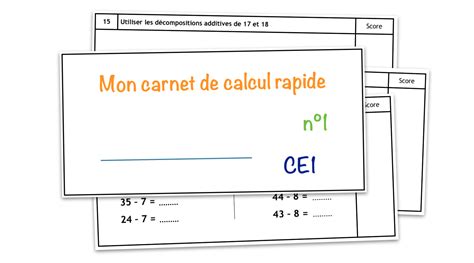 Carnet De Calcul Mental Ce Le Blog Du Cancre