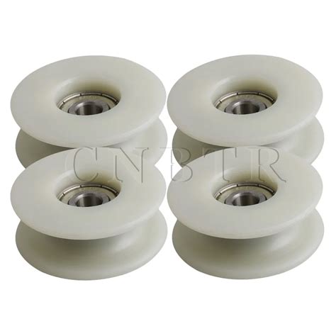 4x CNBTR 4 8cm Beige Nylon Bearing U Type Groove 0 9cm Deep Groove