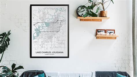 Lake Charles Map Poster - Your City Map Art - Positive Prints