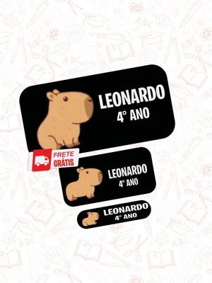 Etiquetas Escolares Capivara Compre Produtos Personalizados No Elo