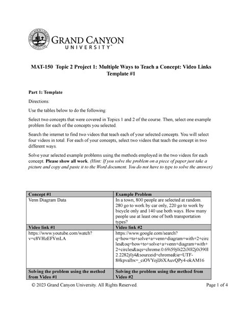 MAT 150 T2 Project 1 Multiple Ways To Teach A Concept Video Links