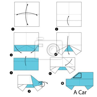 Fototapeta Instrukcje Krok Po Kroku Jak Zrobi Origami Dinozaur Na