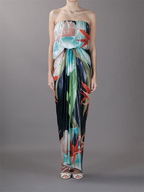 Lyst Lanvin Hawaiian Print Maxi Dress In Blue