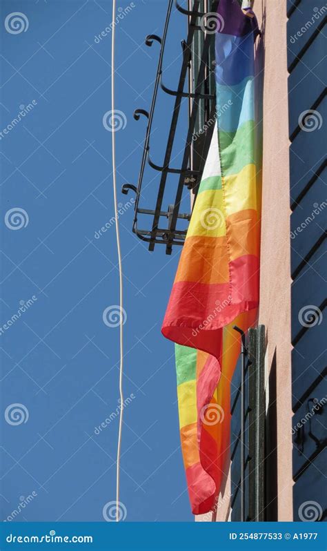 Rainbow peace flag stock image. Image of color, striped - 254877533