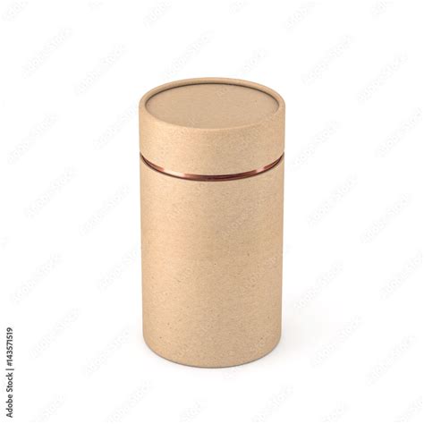 Kraft Paper Tin Can Packaging Mockup D Rendering Stock Illustration