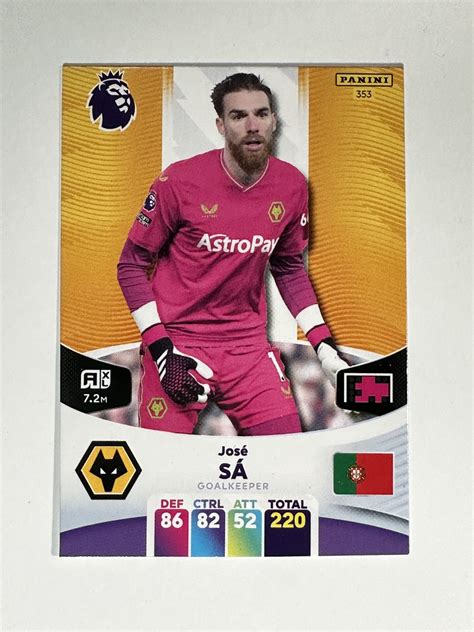 Jose Sa Wolves Base Panini Premier League Adrenalyn Xl Card