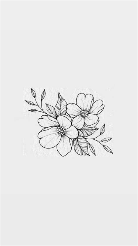 Black and White Flower Tattoo Drawings