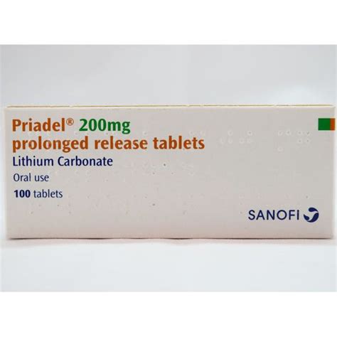 Priadel 200mg modified-release tablets 100 tablet