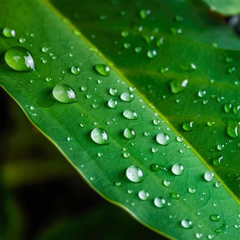 Uma Folha Verde Gotas De Gua Foto Premium