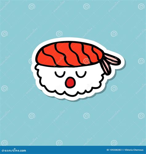 Icono De Doodle De Sushi De Emoji Ilustración Vectorial Ilustración