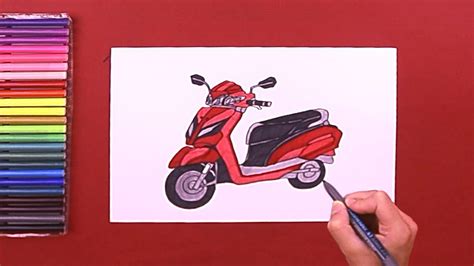 How To Draw Honda Activa Scooter YouTube