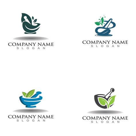 Herbal Medical traditional of pharmacy clinic vector logo design ...