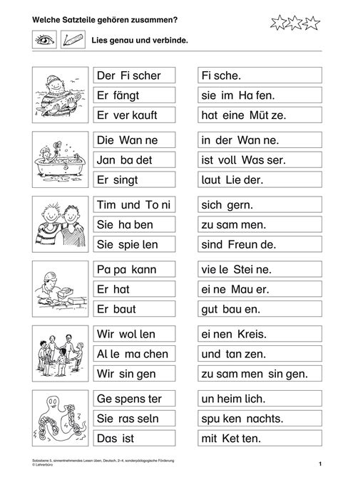 Lese Bungen Grundschule Lesen Lernen Klasse Arbeitsbl Tter Kostenlos