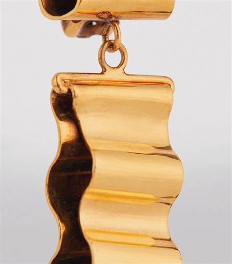 Jil Sander Gold Tone Wave Drop Clip On Earrings Harrods US