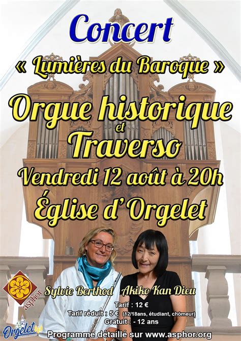 Concert D Orgue Et Fl Te Traverso Dans L Glise D Orgelet Le Ao T