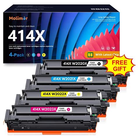 414X W2020X 4 Pack Toner Cartridge Compatible With HP Pro M455dn M454dw