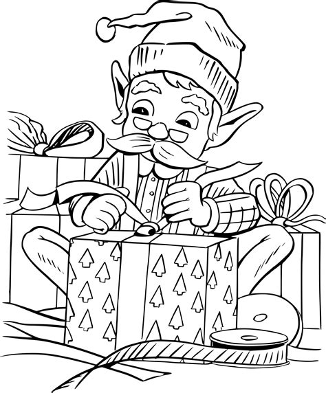 Coloriage Lutin De Noel Imprimer