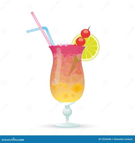 Cocktail Sex On The Beach Stock Vector Illustration Of Holidays 73256046