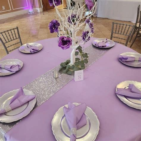 Elegant Lavender And Silver Tablescape