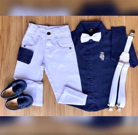 Conjunto Infantil Social Batizado Menino C Gravata E Suspens