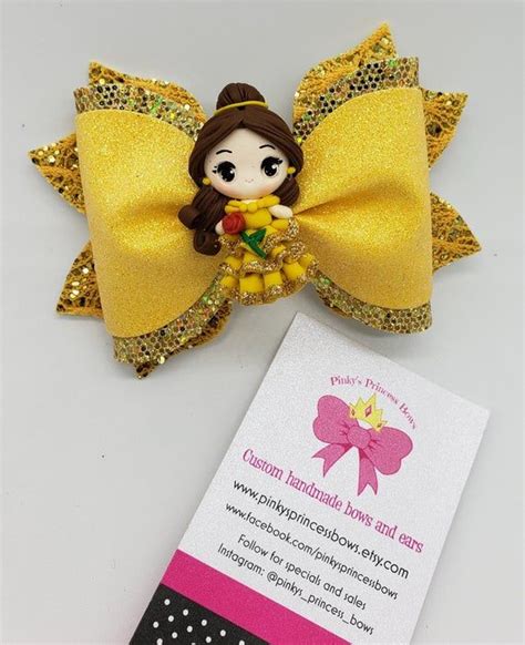 Princess Belle Bow | Diy leather bows, Handmade bows, Character hair bows