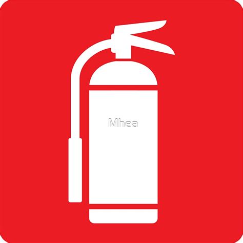 "Fire extinguisher symbol, white on red" Stickers by Mhea | Redbubble