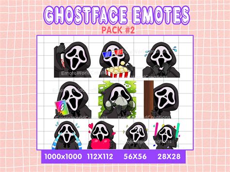 Ghostface Emotes For Twitch Or Discord Streamers Ghotface Emoji